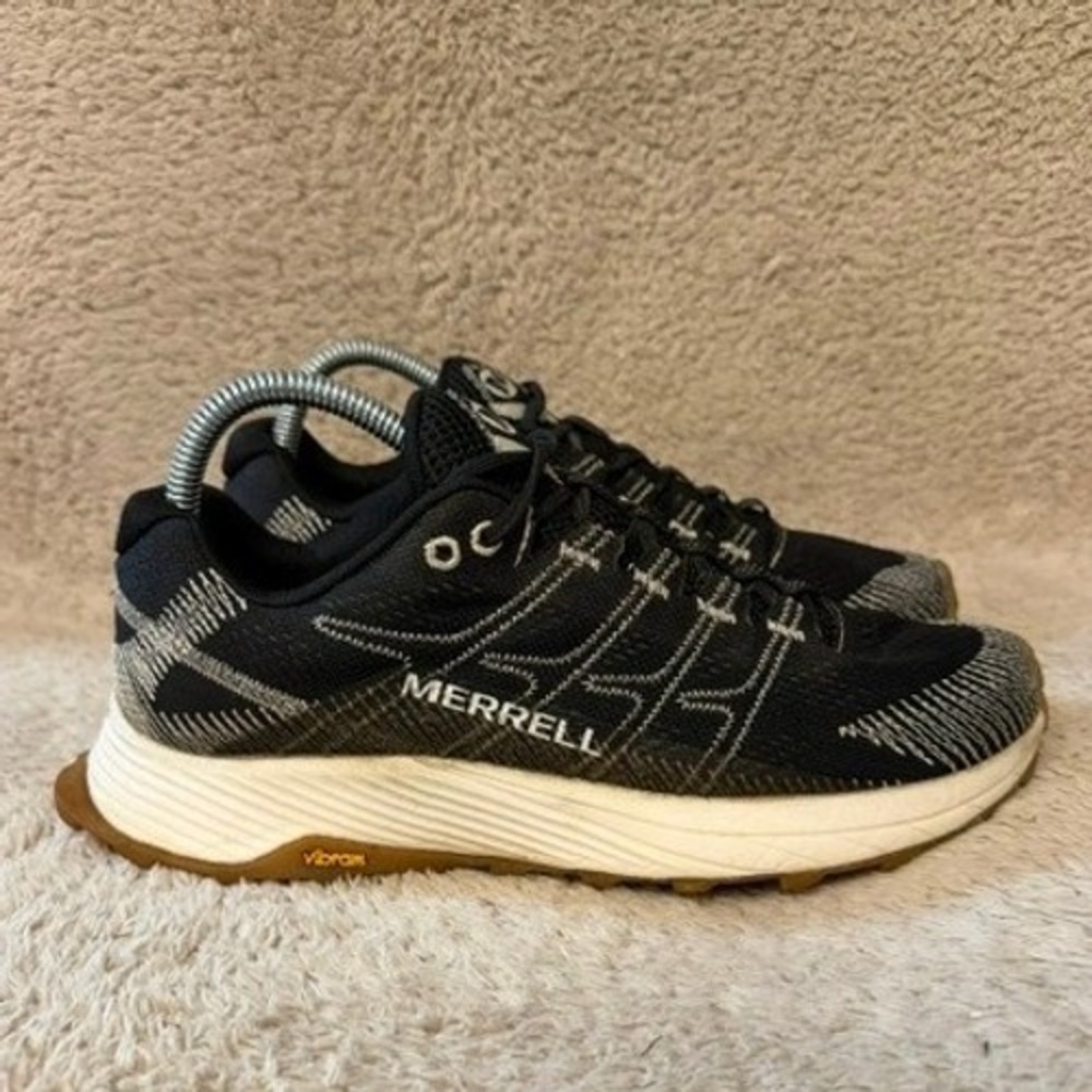 Merrell Moab Flight Womens Trail Running Shoes Black White J067092 Size 8